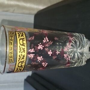 Cerve DeValBor Mid Century Burgundy & Gold Glasses Made in Italy